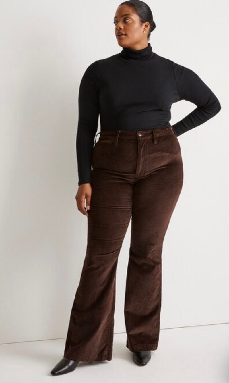 NWT Madewell The Perfect Vintage Flare Pant Corduroy Dark Coffee Autumn Size 32